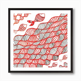 Coral Fish Square Art Print