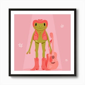 Country & Western Frog 1 Art Print