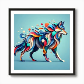 Abstract Wolf Art Print