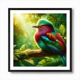 Colorful Bird In The Forest Art Print