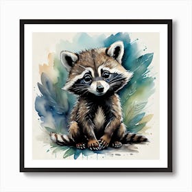 Racoon Baby Art Print