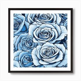Blue Roses 10 Art Print