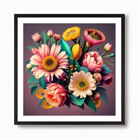 Bouquet Of Flowers Art Print