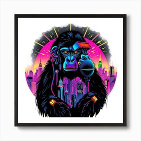 Gorilla In New York City Art Print