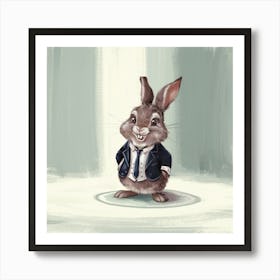 Rabbit In A Suit Art Print