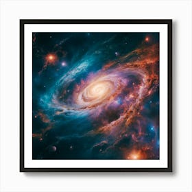 Spiral Galaxy In Space Art Print