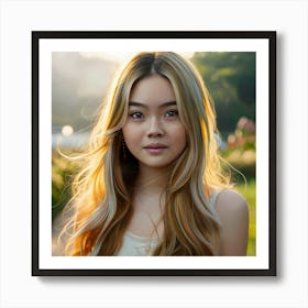 Portrait Of A Young Asian Girl Art Print