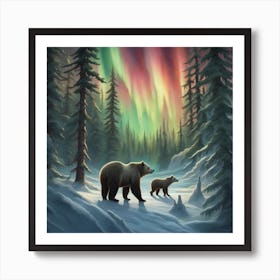 Aurora Bears Art Print