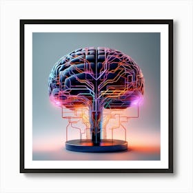 3d Illustration Of A Brain Art Print