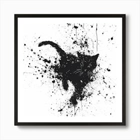 Cat Splatter Painting Art Print