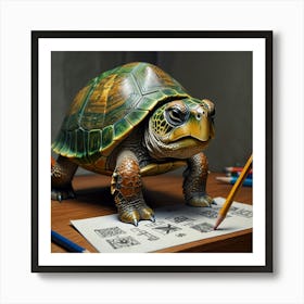 Drawing Turtle Art Print