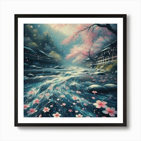 Cherry Blossom Trees In Full Bloom (4) Art Print