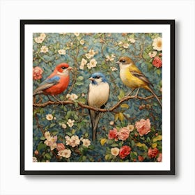 Birds In The Garden Art Art Print