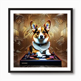 Corgi Dj 4 Art Print