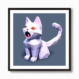 Low Poly Cat Low Poly Creatures Art Print