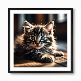 Kitten With Blue Eyes 3 Art Print