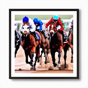 Jockeys Racing 5 Art Print