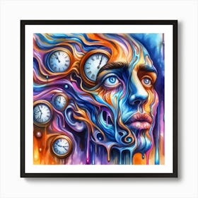 Surreal art lady Art Print