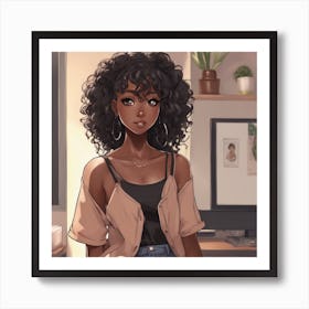 Afro Girl Art Print