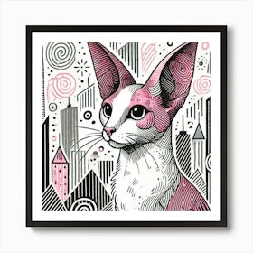 Shadow Dash City Cat Art Print