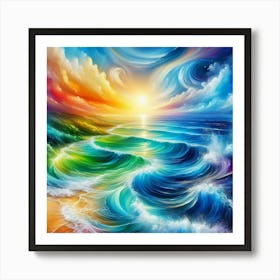 Rainbow Ocean Art Print