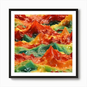 Colorful Jelly Mountains Art Print