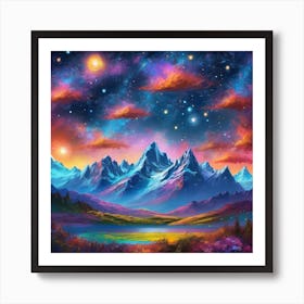 Mountain Landscape Painting Art Print