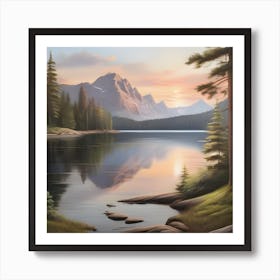 Sunset By The Lake 1 Art Print