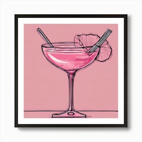 Pink Cocktail Canvas Print Art Print