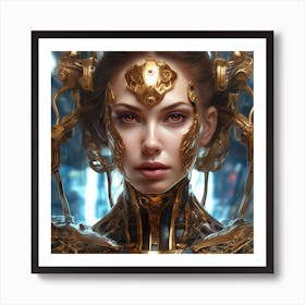 Futuristic Golden Queen Poster