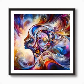 Abstract Of A Woman'S Head Art Print