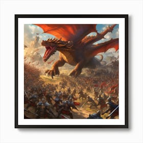 Battle Of The Dragons 1 Art Print