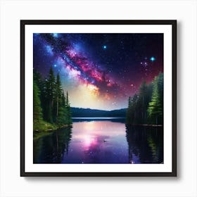 Milky Over Lake 3 Art Print