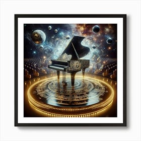 Grand Piano In Space Art Print