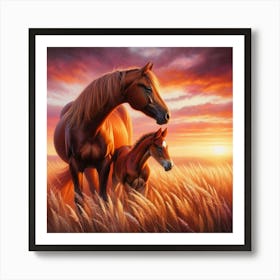 Horse And Foal 4 Art Print