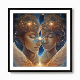 Twin flames and energy Art Print