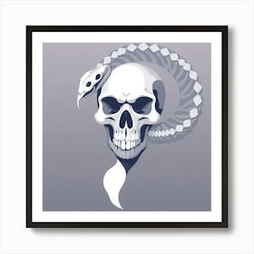 Skull And Snake 1 Art Print