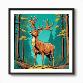 Deer In The Woods 19 Art Print