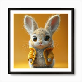Rabbit In Yellow Jacket Art Print