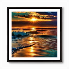 Sunset In The Ocean 14 Art Print