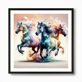 Pastel Horses Art Print