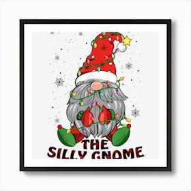 Funny Silly Gnome Family Matching Christmas Pajama Art Print