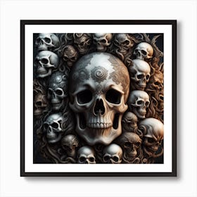 A Detailed Studio Photograph Highlighting Trending Artstation Elements Such As A Skull Demon Ghost 186565094 Art Print