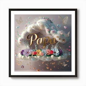 Papa, father, s day card graphic arts Art Print