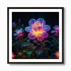 Glow In The Dark Roses 6 Art Print