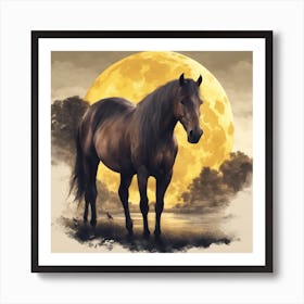 Full Moon Horse 1 Art Print