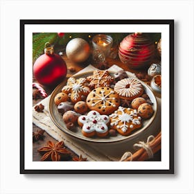 Christmas Cookies On A Plate 1 Art Print