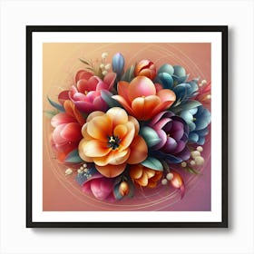 Abstract Floral Arrangement Art Print