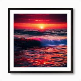 Sunset In The Ocean 4 Art Print