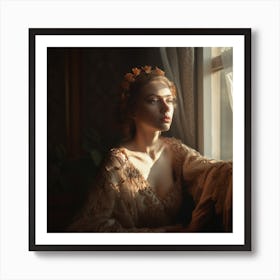 Portrait Of A Beautiful Woman Art Print
